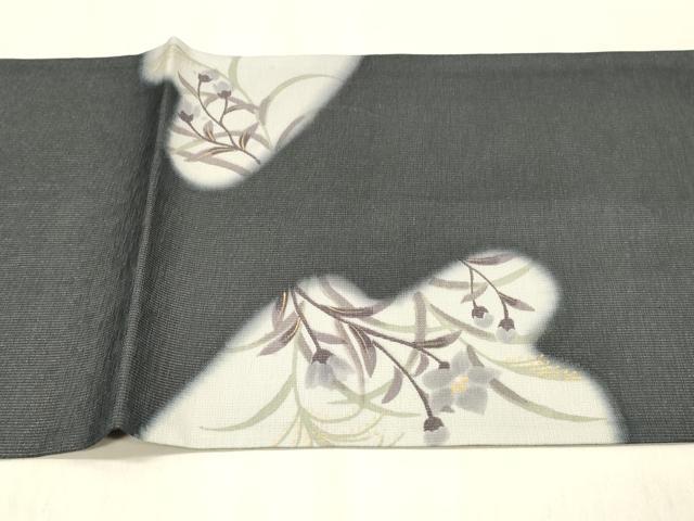 平和屋着物＊夏物 太鼓柄袋帯 草花文 金彩 正絹 逸品 DABC8450cm