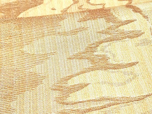 平和屋着物＊夏物 染色の魔術師 染乃座・大久保玄才 そめのざ玄才 両面 全通柄袋帯 抽象文様 宝尽くし飛鶴文 金糸 正絹 逸品 DABC8452cm