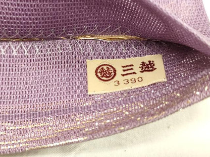 平和屋着物＊夏物 六通柄 本袋帯 流水飛鶴文 金糸 三越扱い 正絹 逸品 DABC8464cm