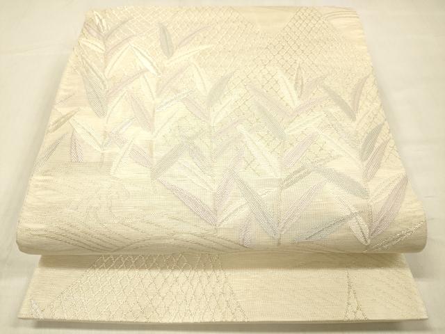 平和屋着物＊夏物 六通柄袋帯 すず風 銀糸 正絹 逸品 DABC8465cm