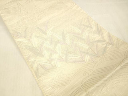 平和屋着物＊夏物 六通柄袋帯 すず風 銀糸 正絹 逸品 DABC8465cm