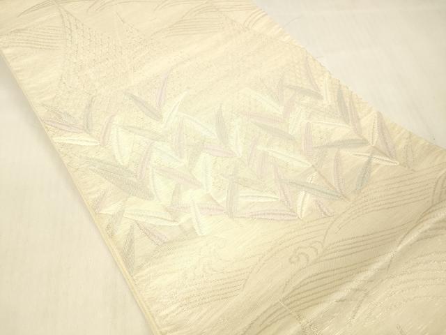 平和屋着物＊夏物 六通柄袋帯 すず風 銀糸 正絹 逸品 DABC8465cm