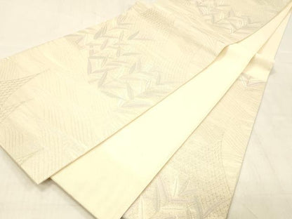 平和屋着物＊夏物 六通柄袋帯 すず風 銀糸 正絹 逸品 DABC8465cm