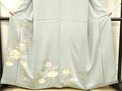 平和屋着物■訪問着　草葉文　金彩　正絹　逸品　DABC8489cm
