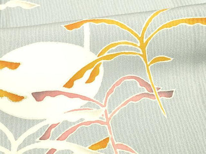 平和屋着物■訪問着　草葉文　金彩　正絹　逸品　DABC8489cm