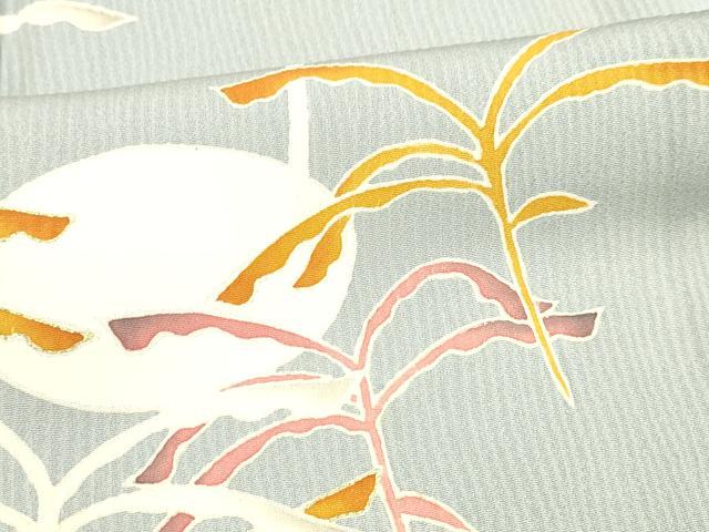 平和屋着物■訪問着　草葉文　金彩　正絹　逸品　DABC8489cm