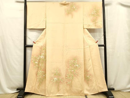 平和屋着物■訪問着　刺繍　南天文　正絹　逸品　DABC8492cm