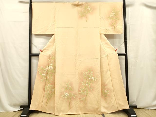 平和屋着物■訪問着　刺繍　南天文　正絹　逸品　DABC8492cm