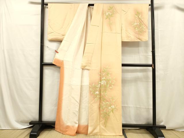 平和屋着物■訪問着　刺繍　南天文　正絹　逸品　DABC8492cm