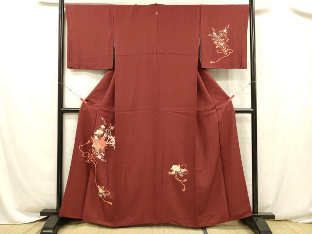 平和屋着物■中国三大刺繍　相良刺繍　総刺繍　訪問着　草花文　やまと誂製　正絹　逸品　DABC8493cm