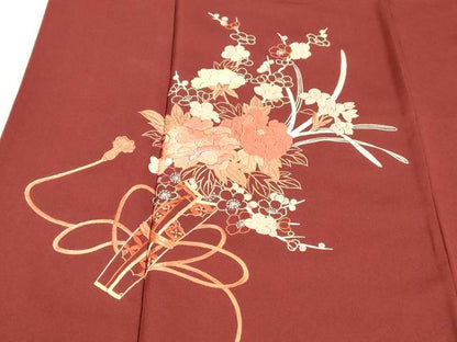 平和屋着物■中国三大刺繍　相良刺繍　総刺繍　訪問着　草花文　やまと誂製　正絹　逸品　DABC8493cm