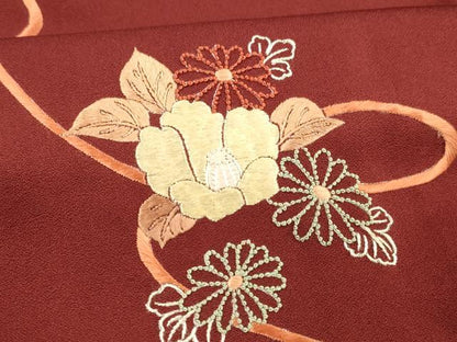 平和屋着物■中国三大刺繍　相良刺繍　総刺繍　訪問着　草花文　やまと誂製　正絹　逸品　DABC8493cm