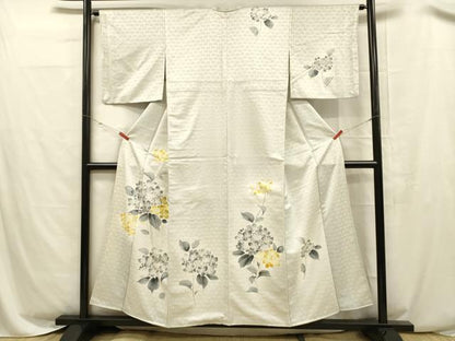 平和屋着物■訪問着　紫陽花　正絹　逸品　DABC8495cm