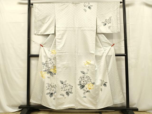 平和屋着物■訪問着　紫陽花　正絹　逸品　DABC8495cm