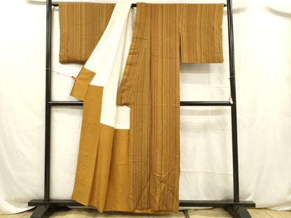 平和屋着物■上質な小紋　間道　正絹　逸品　DABC8502cm