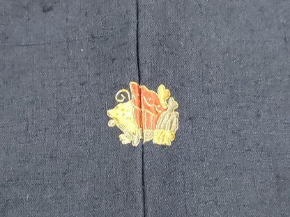 平和屋着物■訪問着 紬地 刺繍 花菱文 正絹 逸品 DABC8506cm