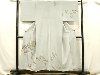 平和屋着物■訪問着　松葉文　金彩　正絹　逸品　DABC8507cm