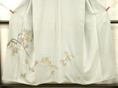 平和屋着物■訪問着　松葉文　金彩　正絹　逸品　DABC8507cm