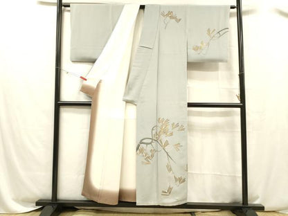 平和屋着物■訪問着　松葉文　金彩　正絹　逸品　DABC8507cm