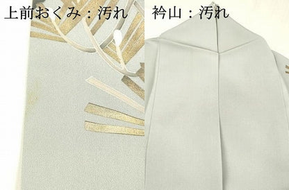 平和屋着物■訪問着　松葉文　金彩　正絹　逸品　DABC8507cm