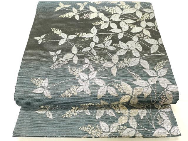 平和屋着物＊夏物 六通柄 京袋帯 草葉文 金銀糸 DABC8518cm