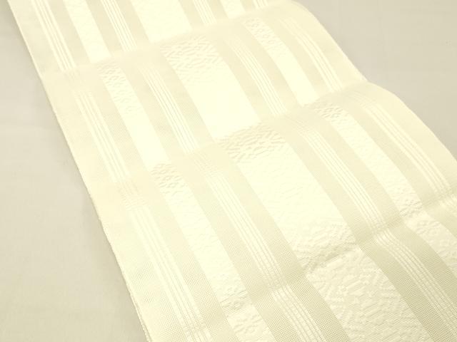 平和屋着物＊夏物 博多織 八寸名古屋帯 献上 生成り色 DABC8525cm