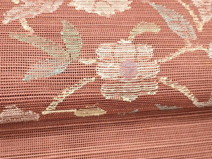 平和屋着物＊夏物 1854年創業 帯屋捨松 八寸名古屋帯 更紗花文 正絹 逸品 DABC8527cm