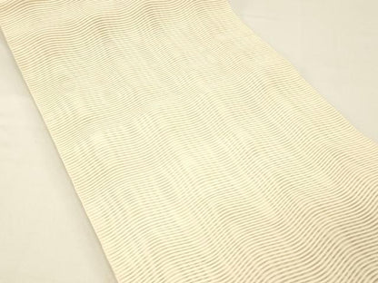 平和屋着物＊夏物 絽綴れ 八寸名古屋帯 よろけ縞 正絹 逸品 DABC8528cm