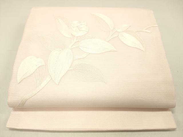 平和屋着物＊夏物 九寸開き名古屋帯 総刺繍 枝花文 虹色 正絹 逸品 DABC8530cm
