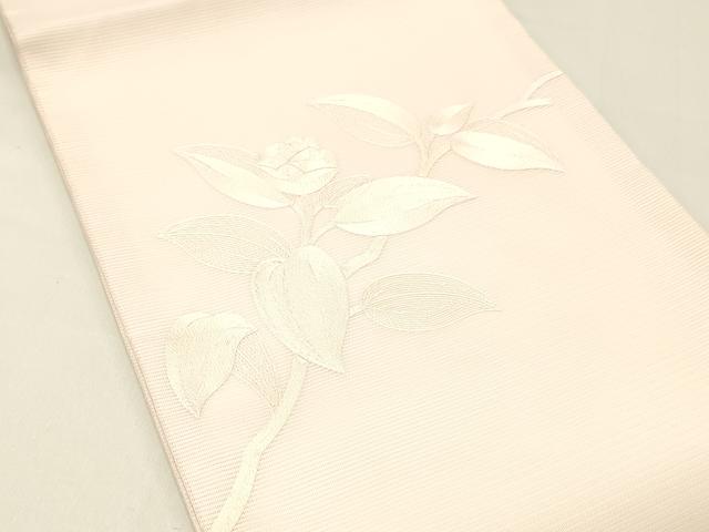 平和屋着物＊夏物 九寸開き名古屋帯 総刺繍 枝花文 虹色 正絹 逸品 DABC8530cm