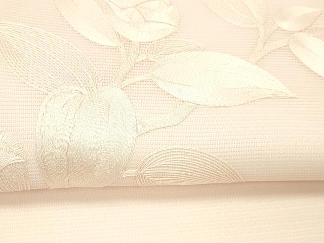 平和屋着物＊夏物 九寸開き名古屋帯 総刺繍 枝花文 虹色 正絹 逸品 DABC8530cm