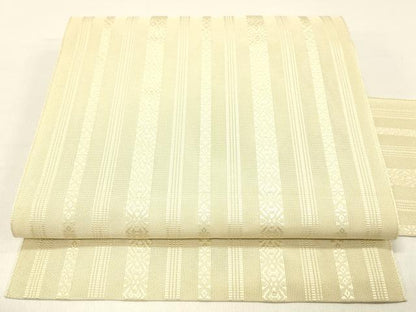 平和屋着物＊夏物　博多織　八寸名古屋帯　献上　丁子色　DABC8533cm