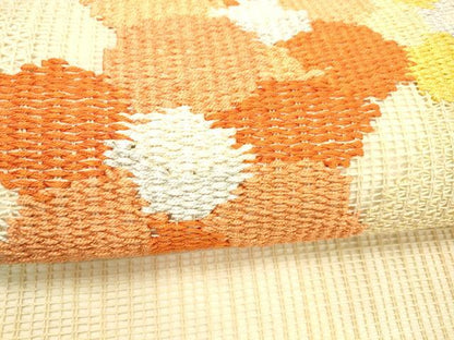 平和屋着物＊夏物 八寸名古屋帯 舞花文 正絹 逸品 DABC8536cm