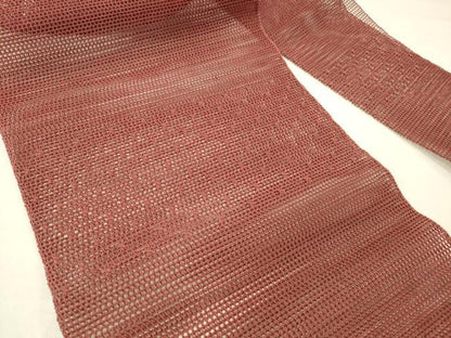 平和屋着物＊夏物 八寸名古屋帯 抽象文様 蘇芳色 正絹 逸品 DABC8537cm