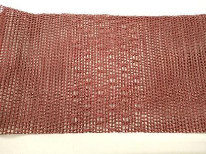 平和屋着物＊夏物 八寸名古屋帯 抽象文様 蘇芳色 正絹 逸品 DABC8537cm