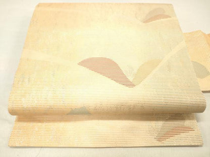 平和屋着物＊夏物 九寸名古屋帯 草葉文 金銀糸 正絹 逸品 DABC8542cm