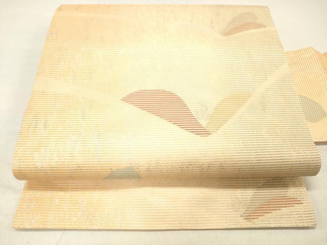 平和屋着物＊夏物 九寸名古屋帯 草葉文 金銀糸 正絹 逸品 DABC8542cm