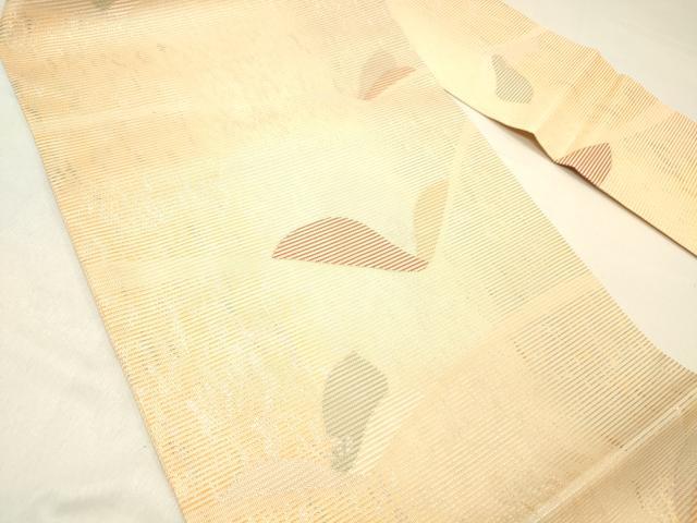 平和屋着物＊夏物 九寸名古屋帯 草葉文 金銀糸 正絹 逸品 DABC8542cm