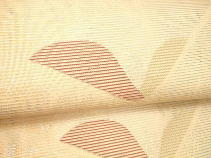 平和屋着物＊夏物 九寸名古屋帯 草葉文 金銀糸 正絹 逸品 DABC8542cm
