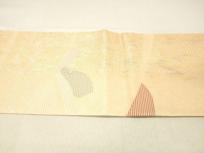 平和屋着物＊夏物 九寸名古屋帯 草葉文 金銀糸 正絹 逸品 DABC8542cm
