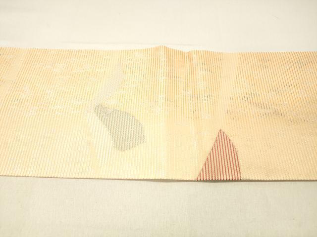 平和屋着物＊夏物 九寸名古屋帯 草葉文 金銀糸 正絹 逸品 DABC8542cm