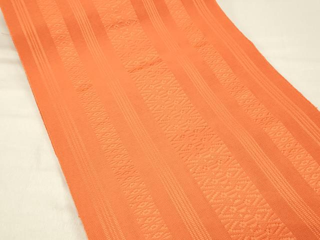 平和屋着物＊夏物 博多織 八寸名古屋帯 献上 緋色 DABC8544cm