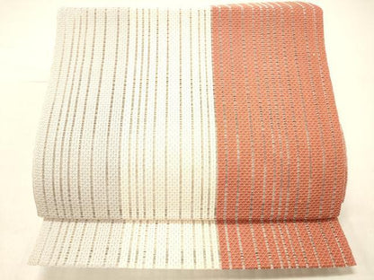 平和屋着物＊夏物 八寸名古屋帯 間道 正絹 逸品 DABC8545cm