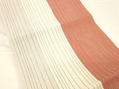 平和屋着物＊夏物 八寸名古屋帯 間道 正絹 逸品 DABC8545cm