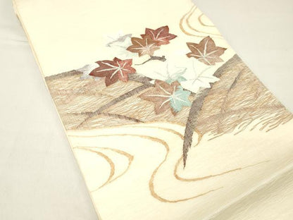 平和屋着物＊夏物 太鼓柄袋帯 すくい織 竜田川 正絹 逸品 DABC8549cm