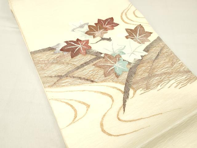 平和屋着物＊夏物 太鼓柄袋帯 すくい織 竜田川 正絹 逸品 DABC8549cm