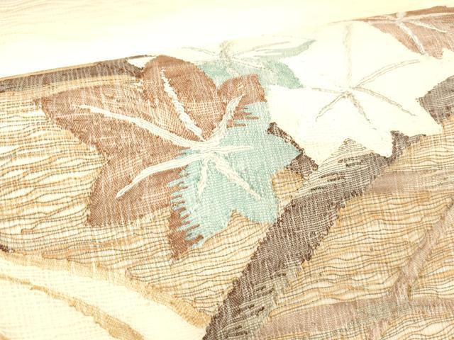 平和屋着物＊夏物 太鼓柄袋帯 すくい織 竜田川 正絹 逸品 DABC8549cm