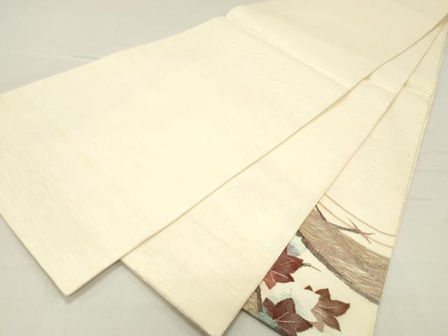平和屋着物＊夏物 太鼓柄袋帯 すくい織 竜田川 正絹 逸品 DABC8549cm