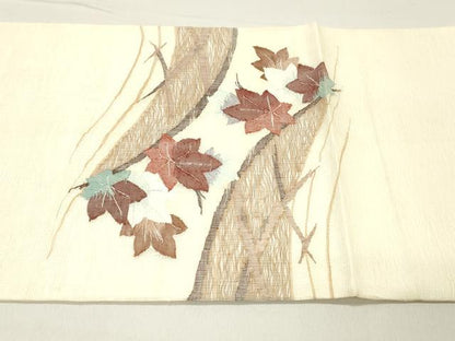 平和屋着物＊夏物 太鼓柄袋帯 すくい織 竜田川 正絹 逸品 DABC8549cm