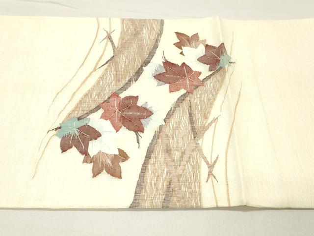 平和屋着物＊夏物 太鼓柄袋帯 すくい織 竜田川 正絹 逸品 DABC8549cm